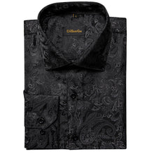 New Dibangu Black Paisley Polyester Men's Shirt