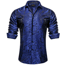 New Dibangu Blue Floral Polyester Men's Shirt