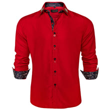 Dibangu Red Solid Men's Shirt With Collar Pin