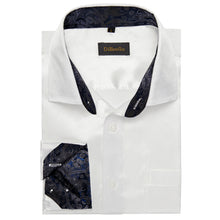 Dibangu Men's White Solid Shirt with Tie