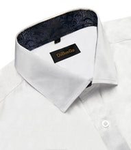 Dibangu Men's White Solid Shirt with Tie