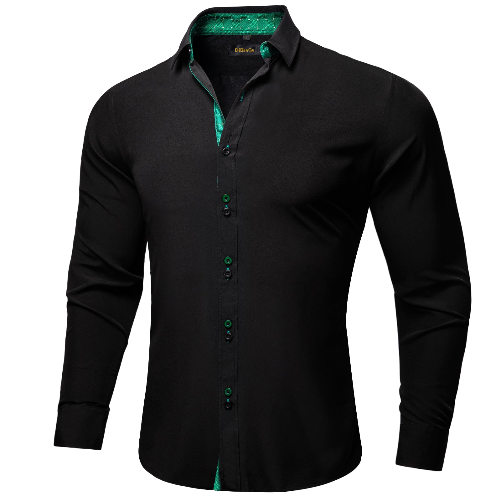 mens button down black shirt