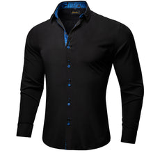black solid blue paisley mens Button Down Shirt 