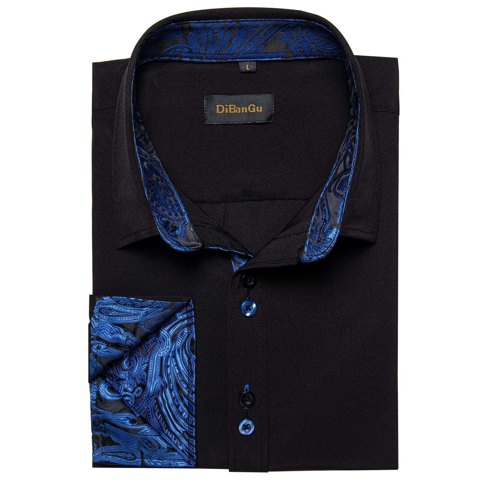 blue and black dress shirt Black with Blue Casual Shirts