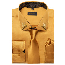 Dibangu Men's Golden Solid Shirt