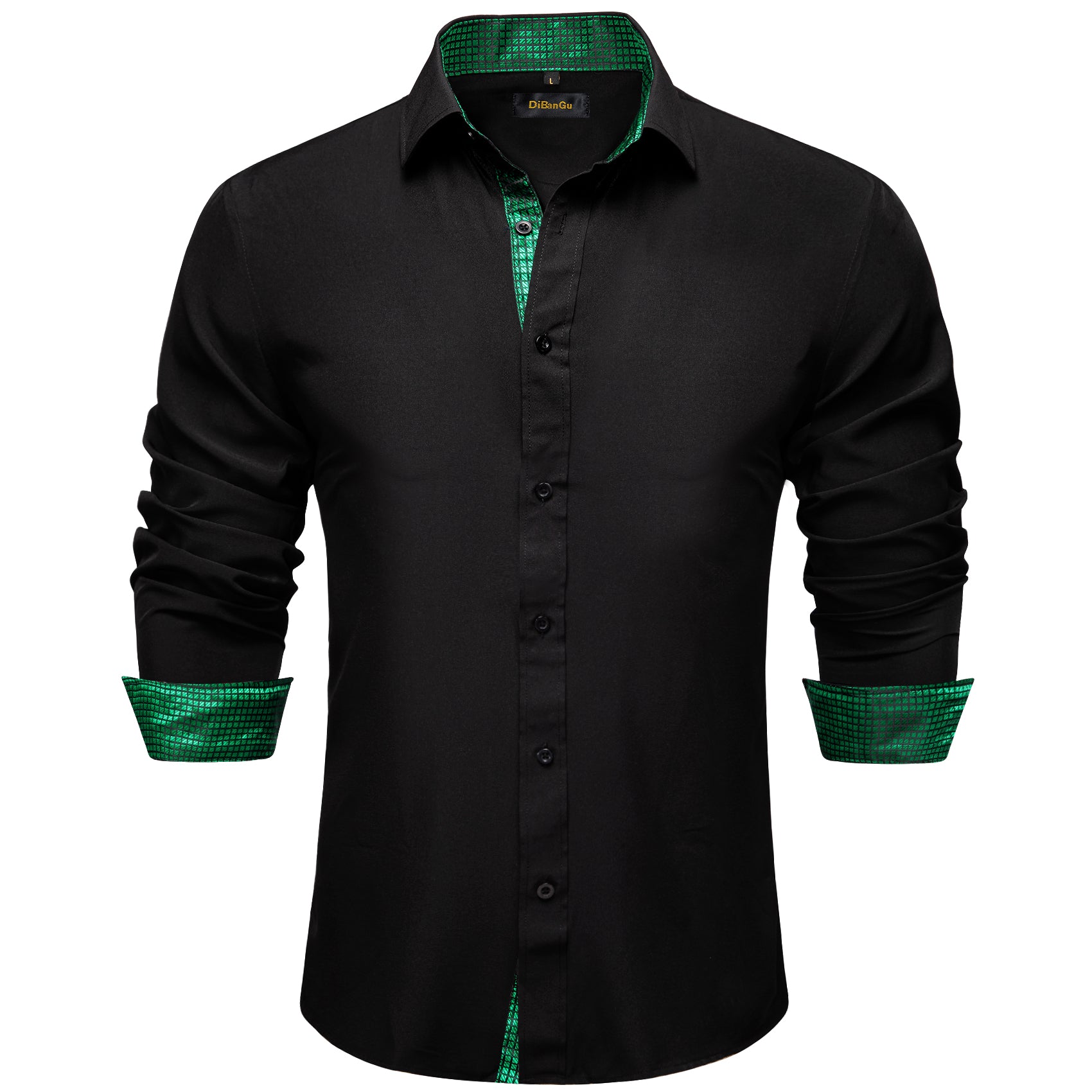 black button down men shirt