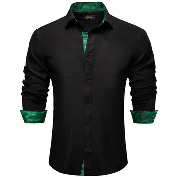 black button down men shirt