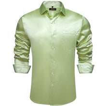 Dibangu Men's Mint Green Satin Solid Shirt