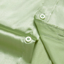 Dibangu Men's Mint Green Satin Solid Shirt