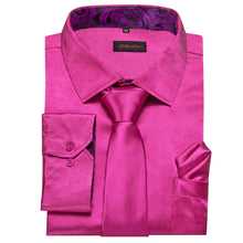 Dibangu Men's Pink Red Solid Shirt with Tie
