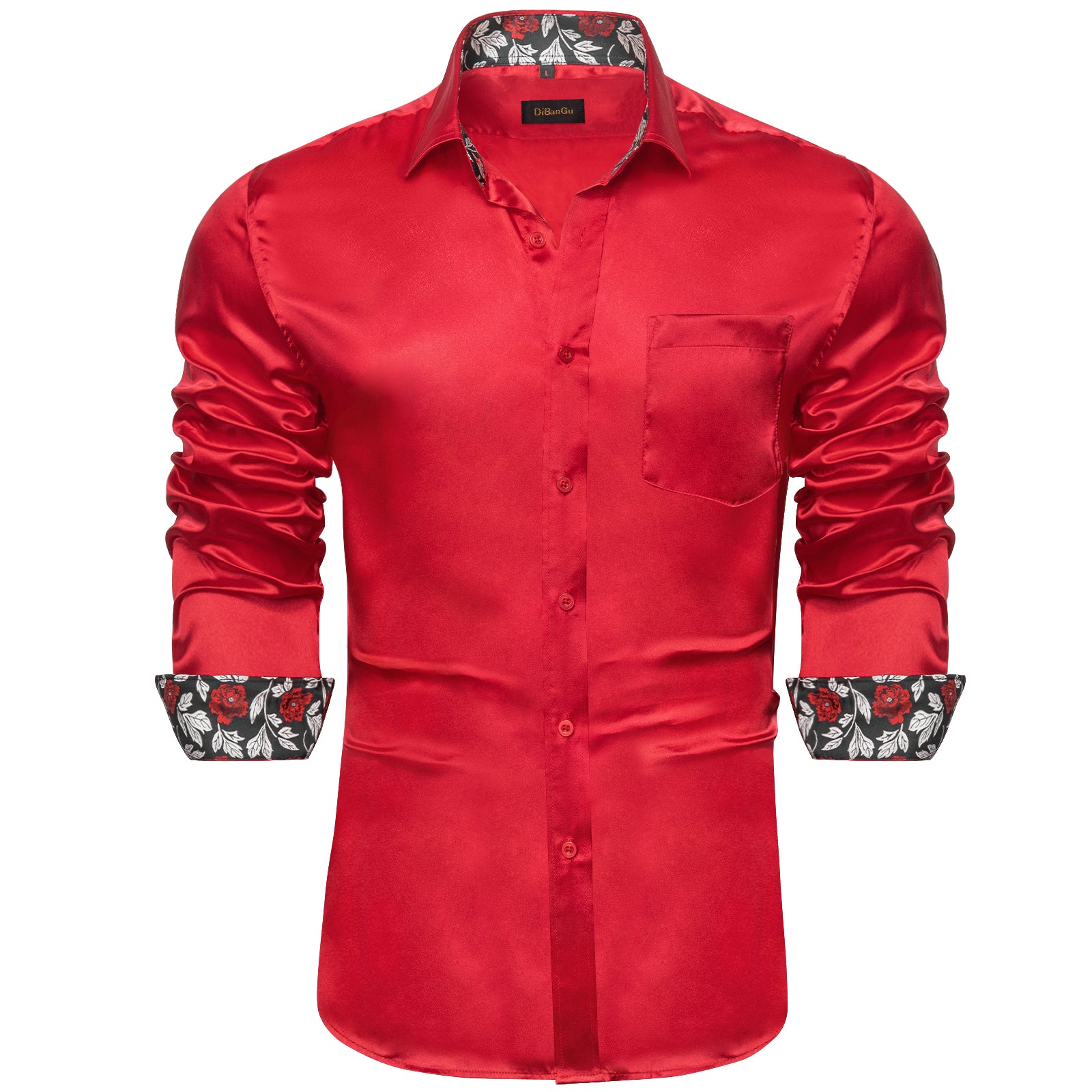 DiBanGu Men's Solid Stretch Dress Shirt – Wrinkle-Free, Regular Fit, Long Sleeve