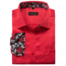 Dibangu Men's Red Solid Shirt