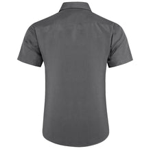 Dibangu Grey Silver Paisley Panel Men's Slim Short Sleeve Shirt
