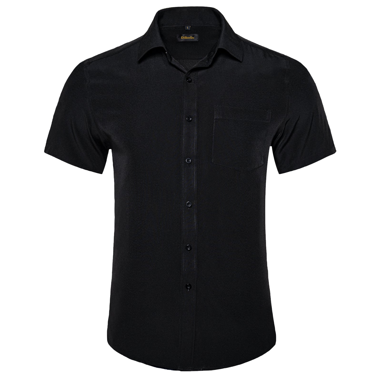 black short sleeve button up