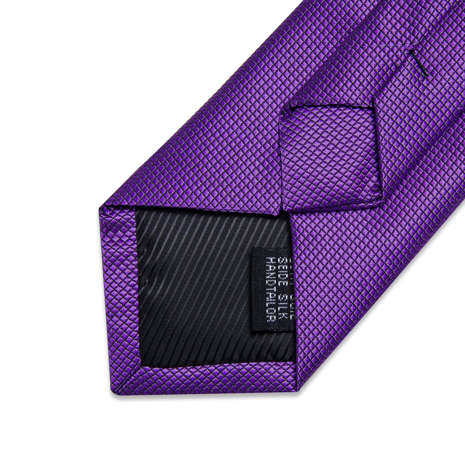 Purple Lattice Silk Kid's Tie Pocket Square Set