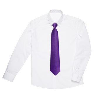 Purple Lattice Silk Kid's Tie Pocket Square Set