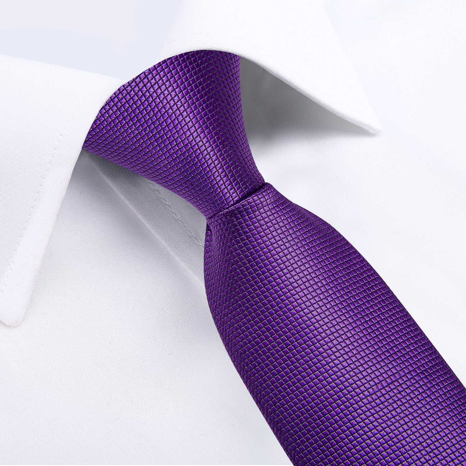 Purple Lattice Silk Kid's Tie Pocket Square Set