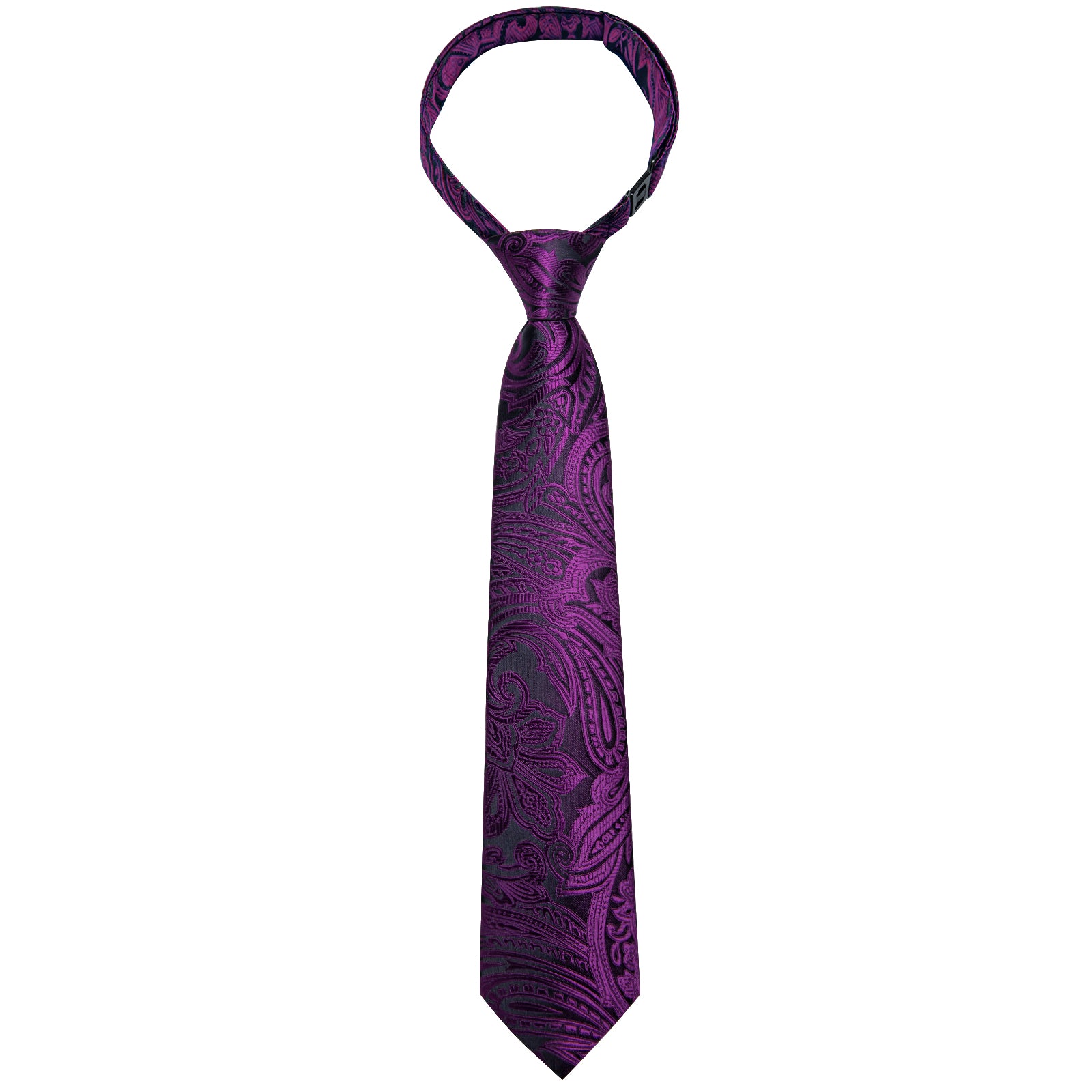 Purple Floral Silk Kid's Tie Pocket Square Set