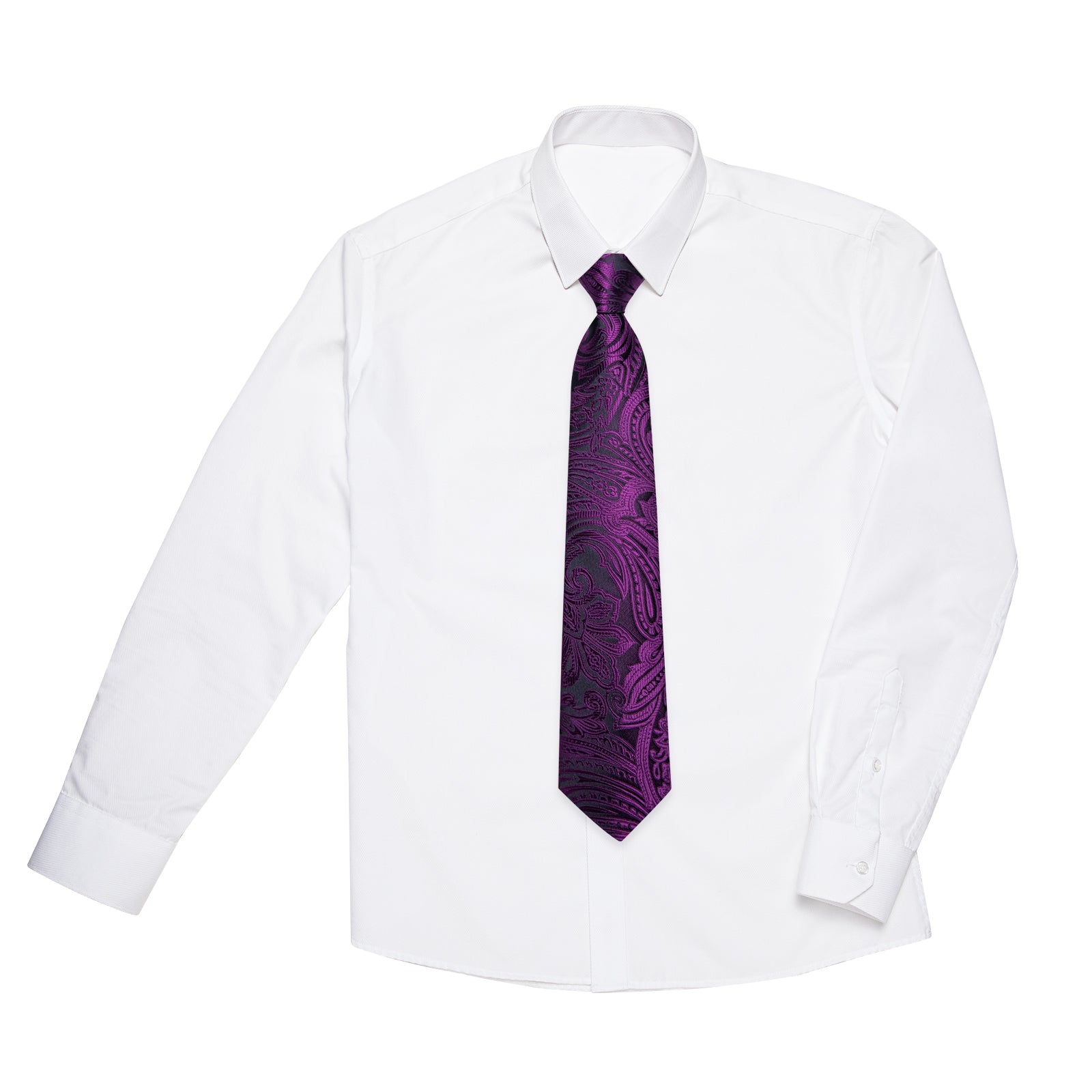 Purple Floral Silk Kid's Tie Pocket Square Set