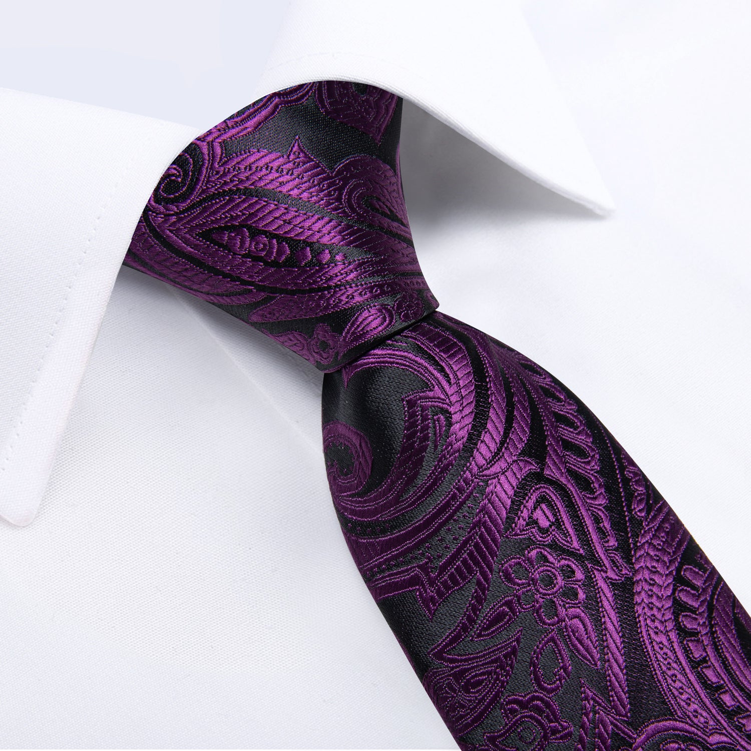 Purple Floral Silk Kid's Tie Pocket Square Set