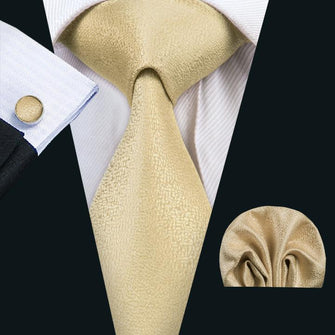 Golden Wedding Tie Handkerchief Cufflinks Set– DiBanGuStore