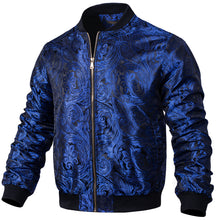 New Dibangu Blue Men's Jacquard Light Casual Jacket