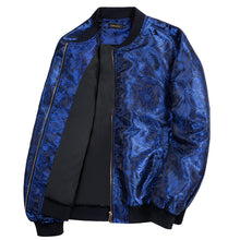 Dibangu Blue Men's Jacquard Light Casual Jacket