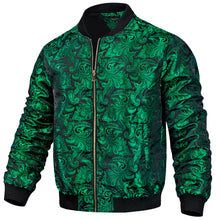 Dibangu Green Paisley Men's Jacquard Light Casual Jacket