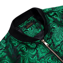 Dibangu Green Paisley Men's Jacquard Light Casual Jacket