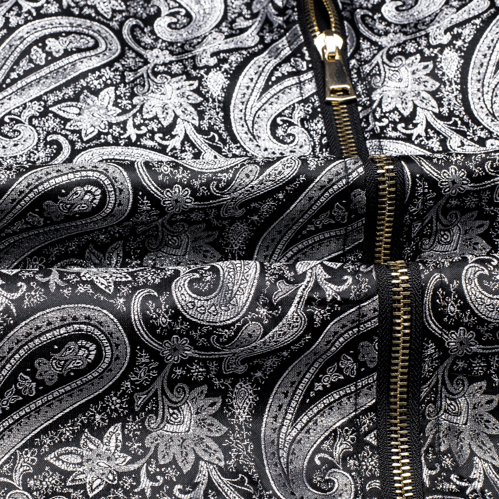DiBanGu Black Silver Paisley Men's Jacquard Light Casual Jacket