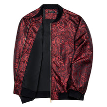 Dibangu Red Paisley Men's Jacquard Light Casual Jacket