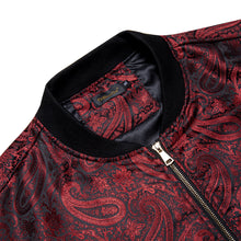 New Dibangu Red Paisley Men's Jacquard Light Casual Jacket