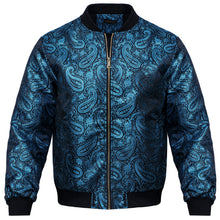 New Dibangu Canal Blue Paisley Men's Jacquard Light Casual Jacket