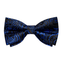blue paisley silk tie bow tie pocket square cufflinks set with mens silk vest