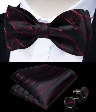 black red self tie bow tie