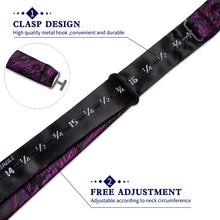 Purple Floral Silk Bowtie Pocket Square Cufflinks Set