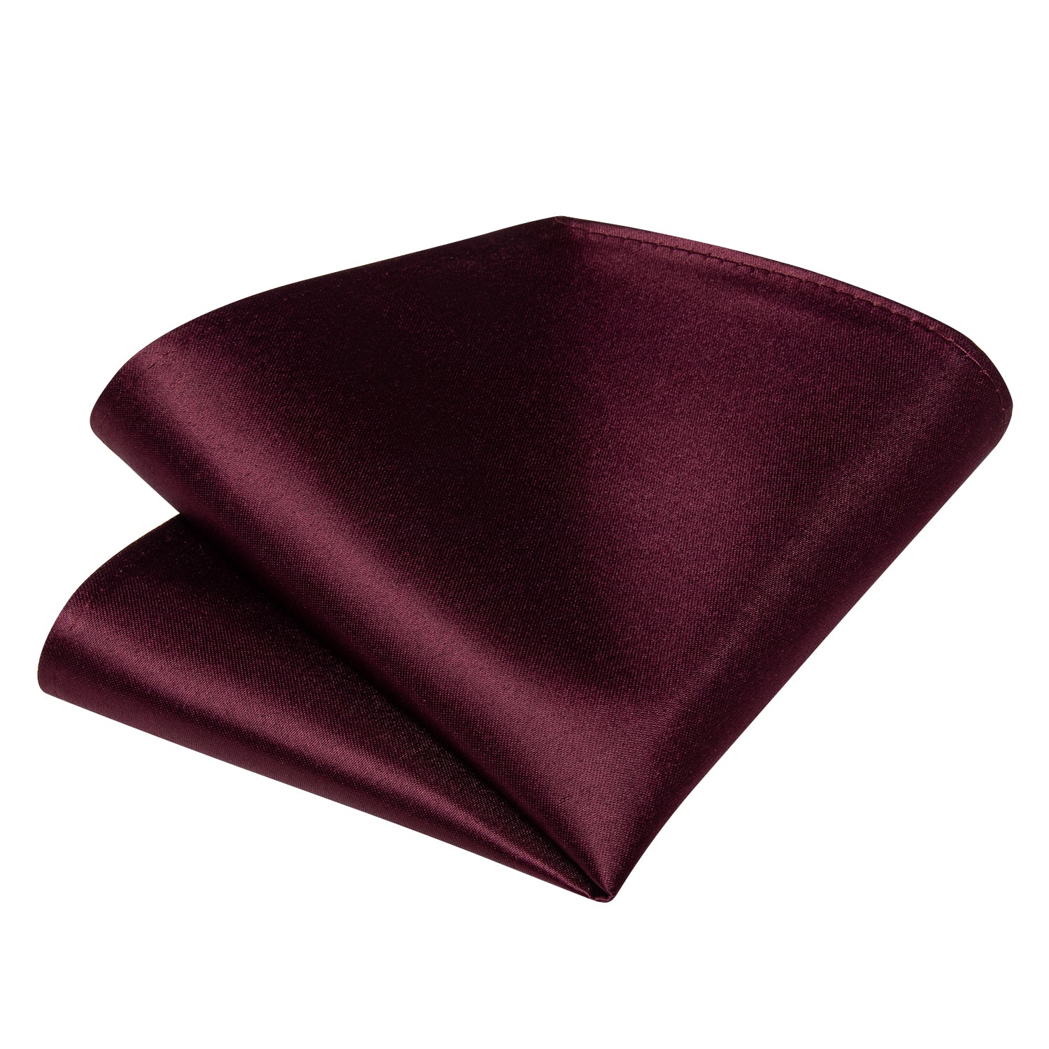 Claret Solid Silk Bowtie Pocket Square Cufflinks Set