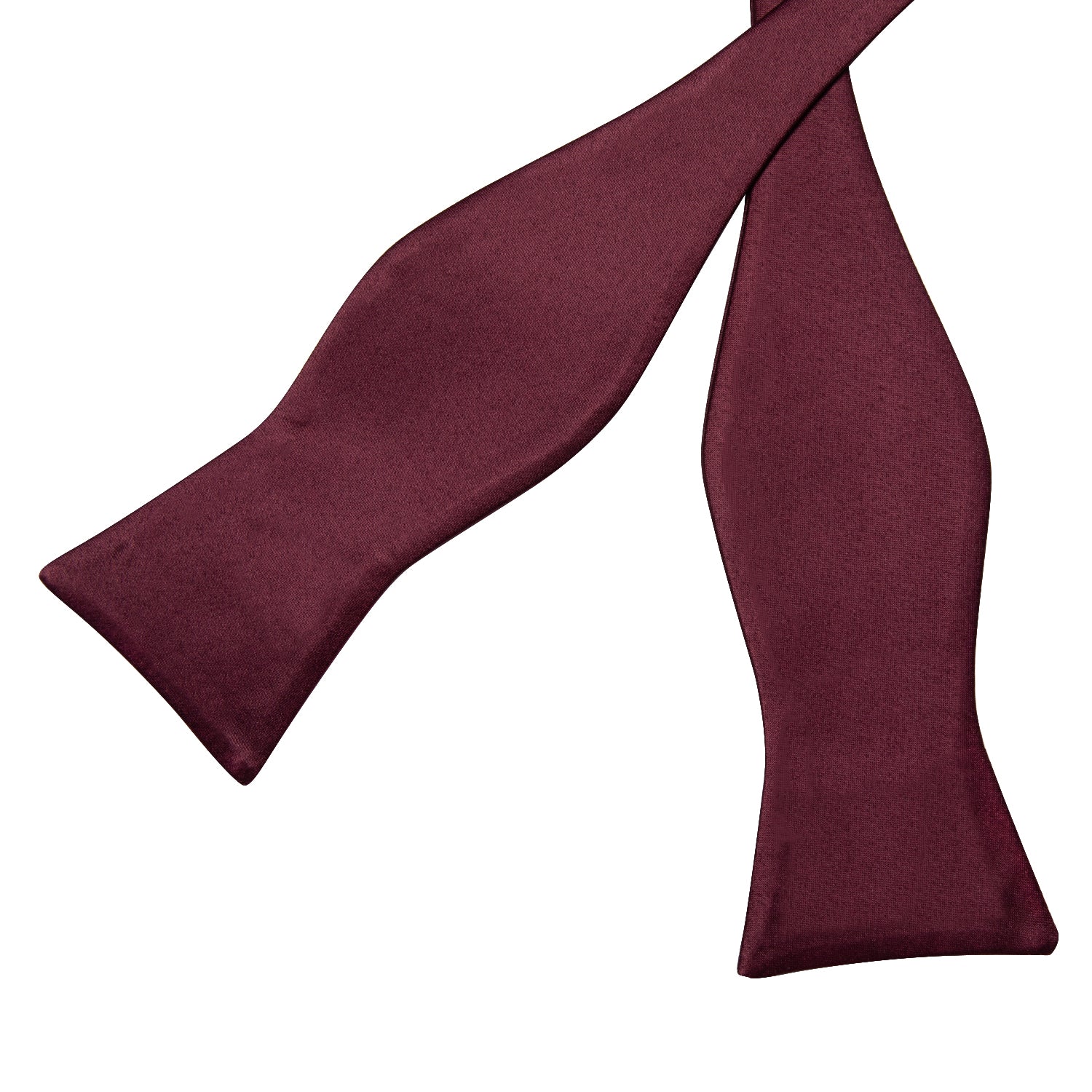 Claret Solid Silk Bowtie Pocket Square Cufflinks Set