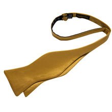 Golden Solid Silk Bowtie Pocket Square Cufflinks Set