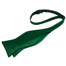 Green Solid Silk Bowtie Pocket Square Cufflinks Set