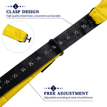 Bright Yellow Solid Silk Bowtie Pocket Square Cufflinks Set