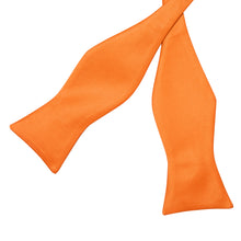 Orange Solid Silk Bowtie Pocket Square Cufflinks Set