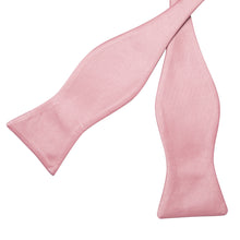 Pink Solid Silk Bowtie Pocket Square Cufflinks Set