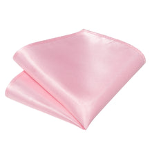 Light Pink Solid Silk Bowtie Pocket Square Cufflinks Set