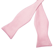 Light Pink Solid Silk Bowtie Pocket Square Cufflinks Set
