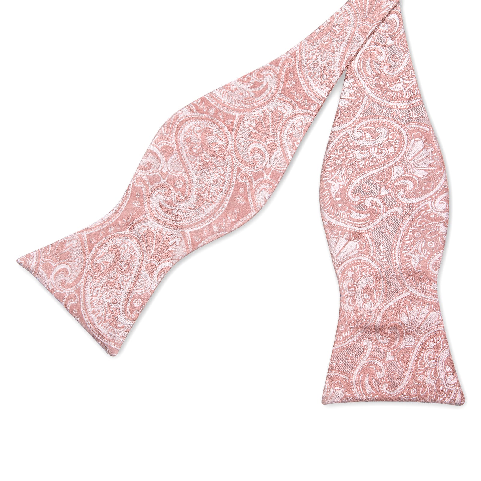 Pink Floral Silk Bowtie Pocket Square Cufflinks Set