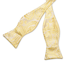 Orange Yellow Floral Silk Bowtie Pocket Square Cufflinks Set