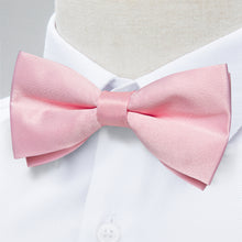 Pink Satin Men's Pre-Bowtie Pocket Square Cufflinks Set