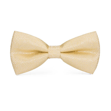 Gold Solid Bowtie Necktie Hanky Cufflinks Set (1641625911338)