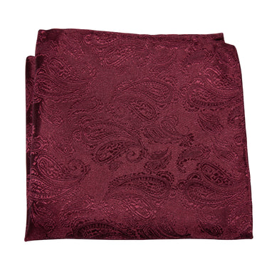 Wine Red Paisley Bowtie Pocket Square Cufflinks Set (1930874322986)